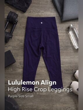Lululemon Align High Rise Crop Leggings Purple Size Small 18” inseam